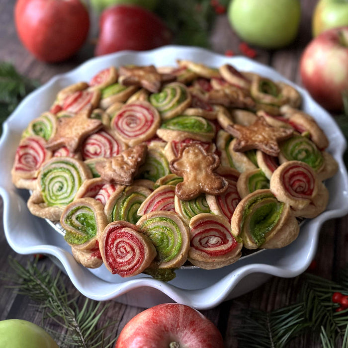 Pinwheel Pistachio Raspberry Apple Pie (V)